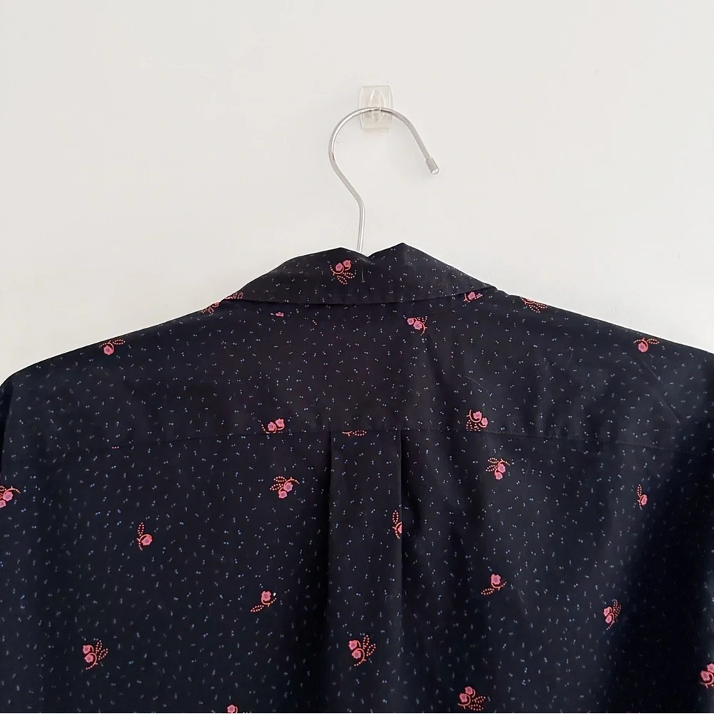 J.Crew Men's Secret Wash Organic Cotton Shirt Slim Fit Floral Print Size Large